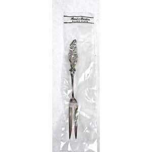 Vintage Reed & Barton Harlequin Silver Plated Apple Blossom Pickle/Olive Fork
